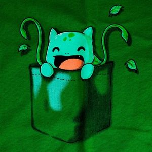 NEW TeeFury Bulbasaur Pocket T-Shirt Med Pokemon